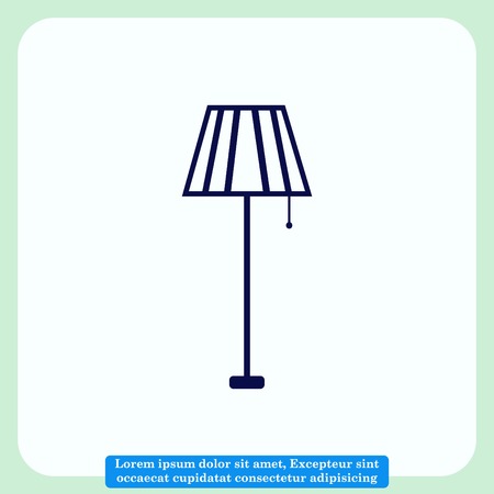 Home appliances icon. Table lamp, floor lamp, chandelier icon. Vector illustration.のイラスト素材