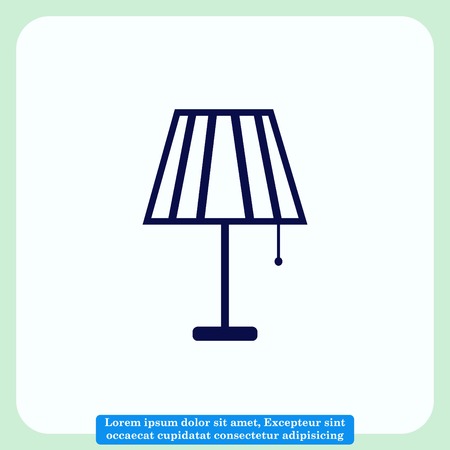 Home appliances icon. Table lamp, floor lamp, chandelier icon. Vector illustration.のイラスト素材