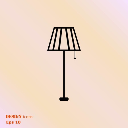 Home appliances icon. Table lamp, floor lamp, chandelier icon. Vector illustration.のイラスト素材
