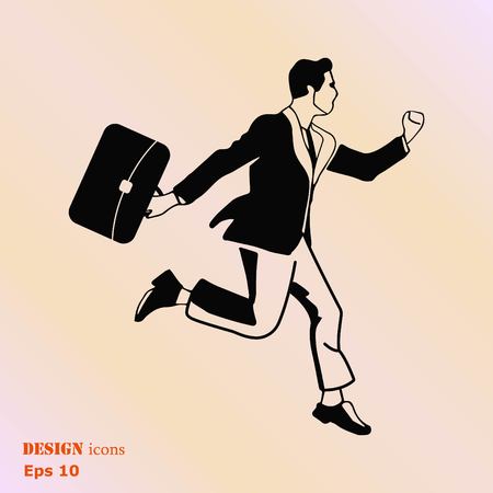 running businessman. Vector illustration.のイラスト素材