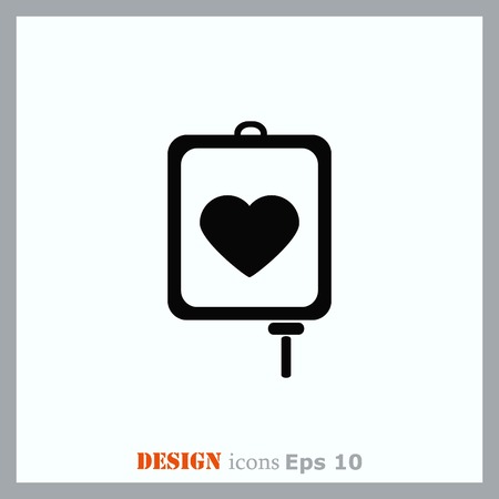 Blood donation icon, vector illustration. Flat design style. The container transfusion icon.のイラスト素材