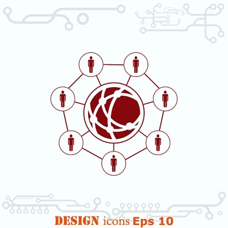 Holding globe, social network icon, vector illustrationのイラスト素材