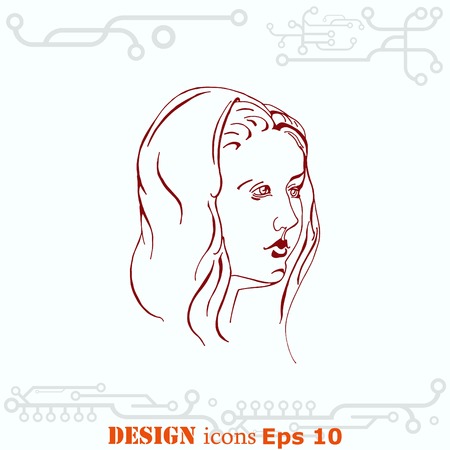 Beautiful woman. Female silhouette. Fashionable. Glamour. Vector illustrationのイラスト素材