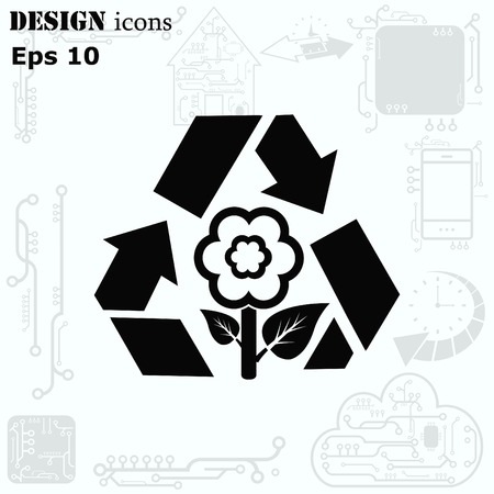 Throw away the trash icon, recycle iconのイラスト素材