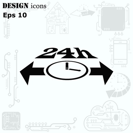 Clock Icon, vector illustrationのイラスト素材