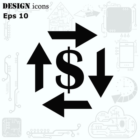 Money icon, Finance Icon, vector illustration. Flat design style.のイラスト素材