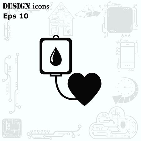 Blood donation icon, vector illustration. Flat design style. The container transfusion icon.のイラスト素材