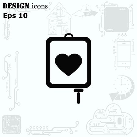 Blood donation icon, vector illustration. Flat design style. The container transfusion icon.のイラスト素材