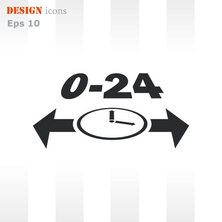Clock Icon, vector illustrationのイラスト素材