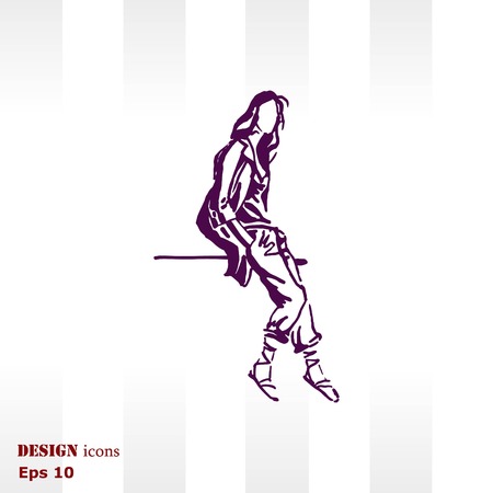 Beautiful woman. Female silhouette. Fashionable. Glamour. Vector illustrationのイラスト素材