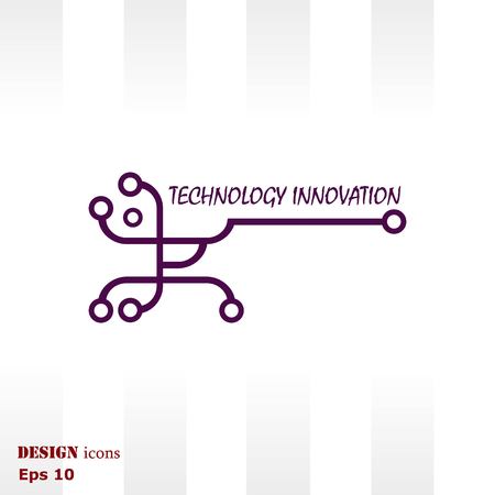 Technology innovation icon. Circuit board, microchip icon. Vector illustration.のイラスト素材