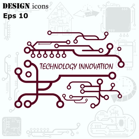 Technology innovation icon. Circuit board, microchip icon. Vector illustration.のイラスト素材
