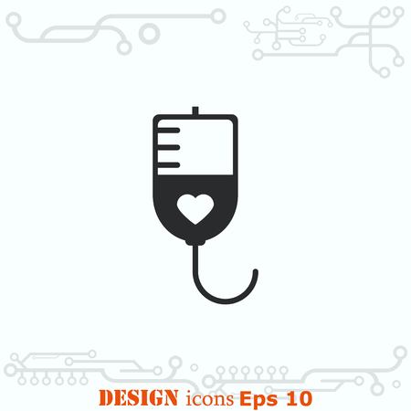 Blood donation icon, vector illustration. Flat design style. The container transfusion icon.のイラスト素材