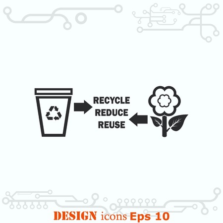Place trash icon, recycle icon. Flat Vector illustrationのイラスト素材