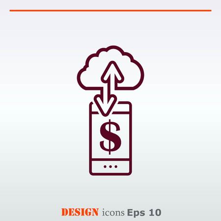Financial Services Cloud, Money icon, Finance Icon, vector illustration. Flat design styleのイラスト素材
