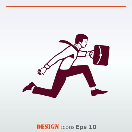 running businessman. Vector illustration.のイラスト素材