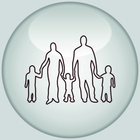 Family icon, vector illustration. Flat design styleのイラスト素材