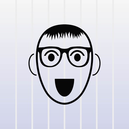 Smiley icon. Flat Vector illustrationのイラスト素材