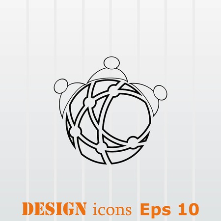 Holding globe, social network icon, vector illustrationのイラスト素材
