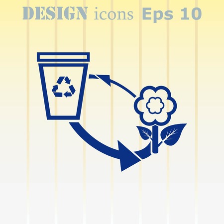 Throw away the trash icon, recycle iconのイラスト素材