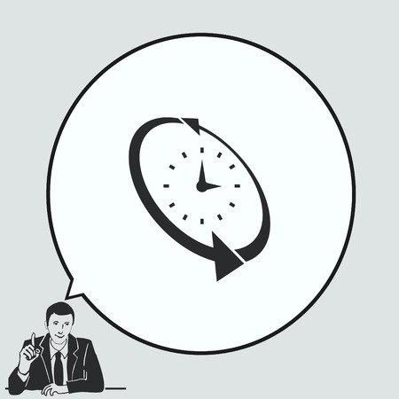 Clock Icon, vector illustrationのイラスト素材