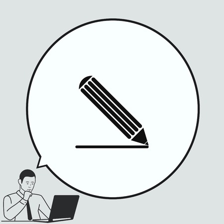 Pencil icon, vector illustrationのイラスト素材
