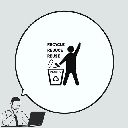 Throw away the trash icon, recycle iconのイラスト素材