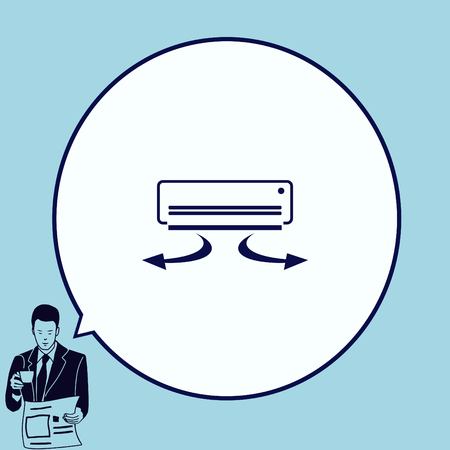Home appliances icon. Air Conditioning icon. Vector illustration. Split System.のイラスト素材