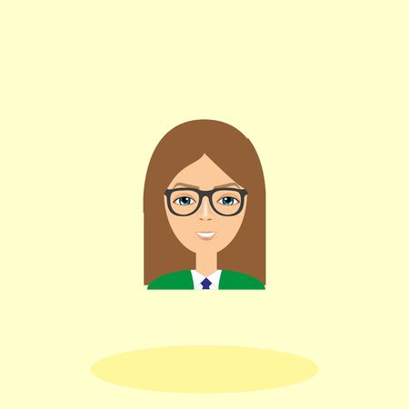 stylish avatar of girl in flat design. Vector illustrationのイラスト素材