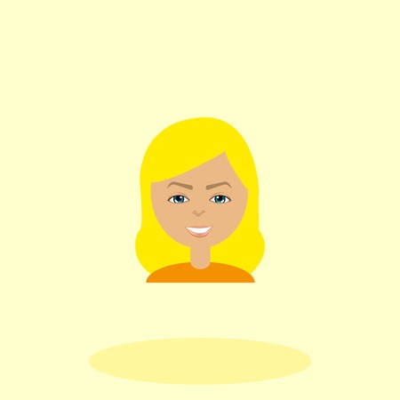 stylish avatar of girl in flat design. Vector illustrationのイラスト素材