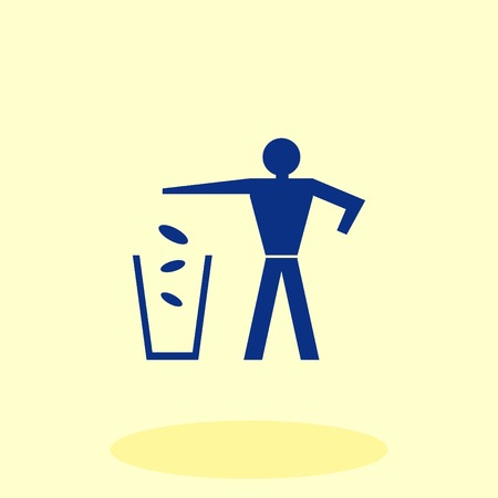 Throw away the trash icon, recycle iconのイラスト素材
