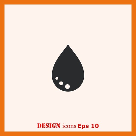Drop icon.  Flat Vector illustrationのイラスト素材