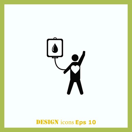 Blood donation icon, vector illustration. Flat design style. The container transfusion icon.のイラスト素材