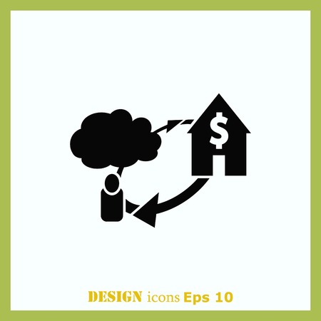 Financial Services Cloud, Money icon, Finance Icon, vector illustration. Flat design styleのイラスト素材