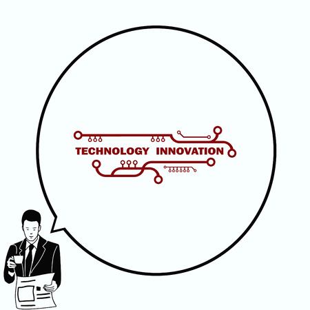 Technology innovation icon. Circuit board, microchip icon. Vector illustration.のイラスト素材