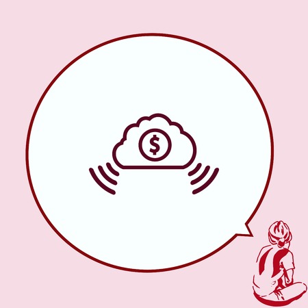 Financial Services Cloud, Money icon, Finance Icon, vector illustration. Flat design styleのイラスト素材