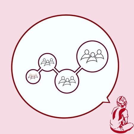 Group of people icon, Friends icon,  vector illustrationのイラスト素材