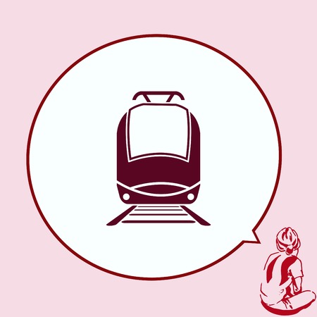 Passenger train, subway, Metro, public transport  icon, vector illustration. Flat design styleのイラスト素材