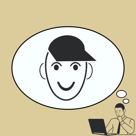 Smiley icon. Flat Vector illustrationのイラスト素材