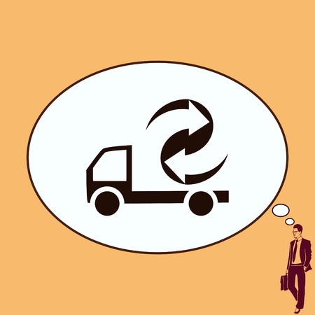 Place trash icon, recycle icon. Flat Vector illustrationのイラスト素材