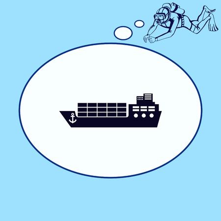 Ship icon, vector illustration. Flat design style.のイラスト素材