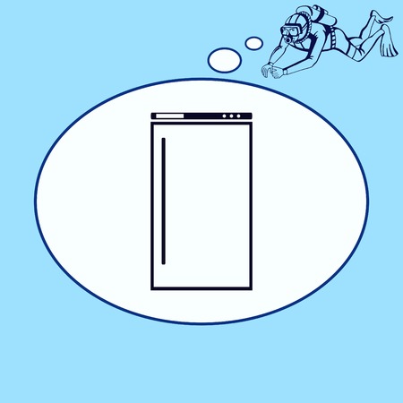 Home appliances icon. Refrigerator icon. Vector illustration. Kitchenware.のイラスト素材
