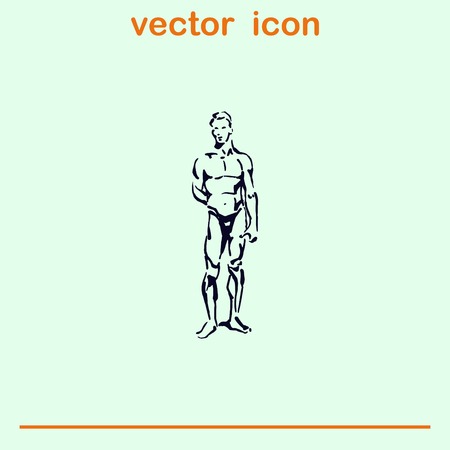 Silhouette of athletic men. Beauty, glamor. Vector illustration. Handsome male athlete.のイラスト素材