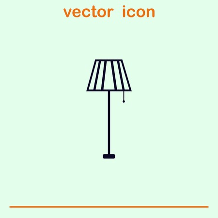 Home appliances icon. Table lamp, floor lamp, chandelier icon. Vector illustration.のイラスト素材