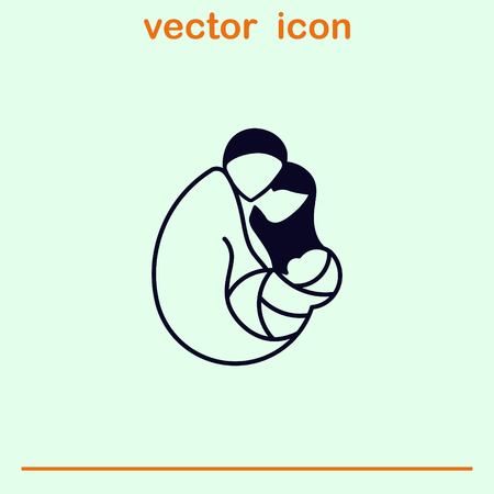 Family icon, vector illustration. Flat design styleのイラスト素材