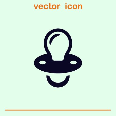 Baby's dummy sign icon. Child pacifier symbol, vector illustration. Flat design styleのイラスト素材