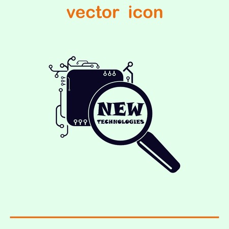 Technology innovation icon. Circuit board, microchip icon. Vector illustration.のイラスト素材