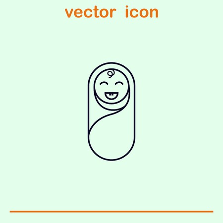 baby icon, Child icon, vector illustration. Flat design styleのイラスト素材