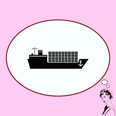 Ship icon, vector illustration. Flat design style.のイラスト素材