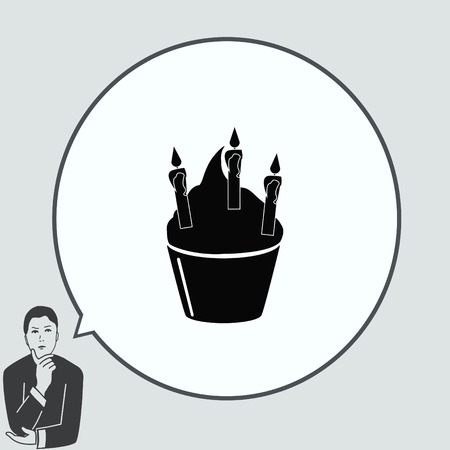Birthday cake icon, vector illustrationのイラスト素材